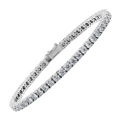 12 Carat Lab Grown Diamond Tennis Bracelet 14k White Gold E-F, VS1