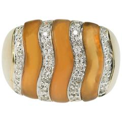 Free Form Agate Diamond Ring
