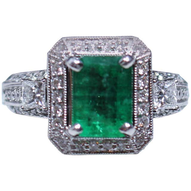 2.47 Carat Aquamarine Pave Diamond Ring For Sale at 1stDibs ...