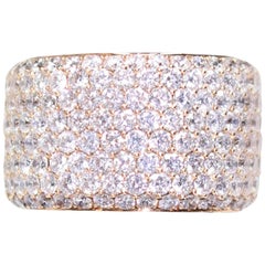 Vintage Gorgeous 7.59 Carat Diamond Pave Rose Gold Eternity Ring