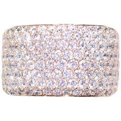 Gorgeous 7.59 Carat Diamond Pave Rose Gold Eternity Ring 10