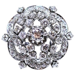 Vintage Stunning Brooch Style Diamond Platinum Ring