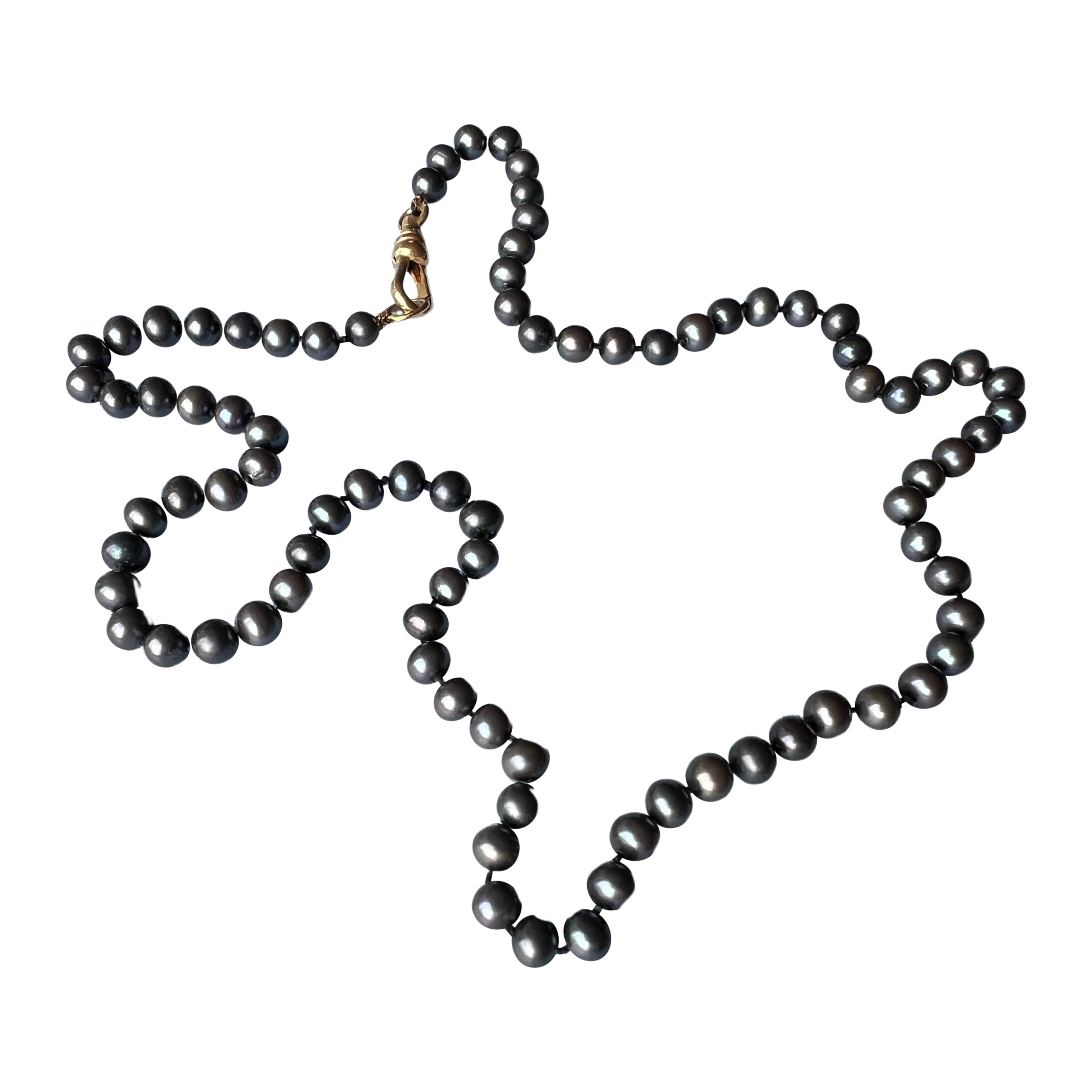 Black Pearl Choker Necklace For Sale