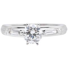 Timeless Contemporary 0.75 Carat Diamond Engagement Suite in White Gold