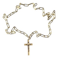 Collana a catena con croce vintage Nacre J DAUPHIN