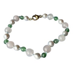 Beaded Bracelet Rose Quartz Pearl Chrysophrase  J Dauphin