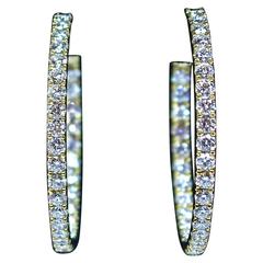 Diamond Gold Hoop Earrings 11