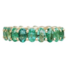 $1 NO RESERVE!  4.72 cttw Natural Aquamarine Eternity Band - 14k Yellow Gold