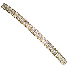 5.30 Carat Round Diamonds Gold Tennis Bracelet