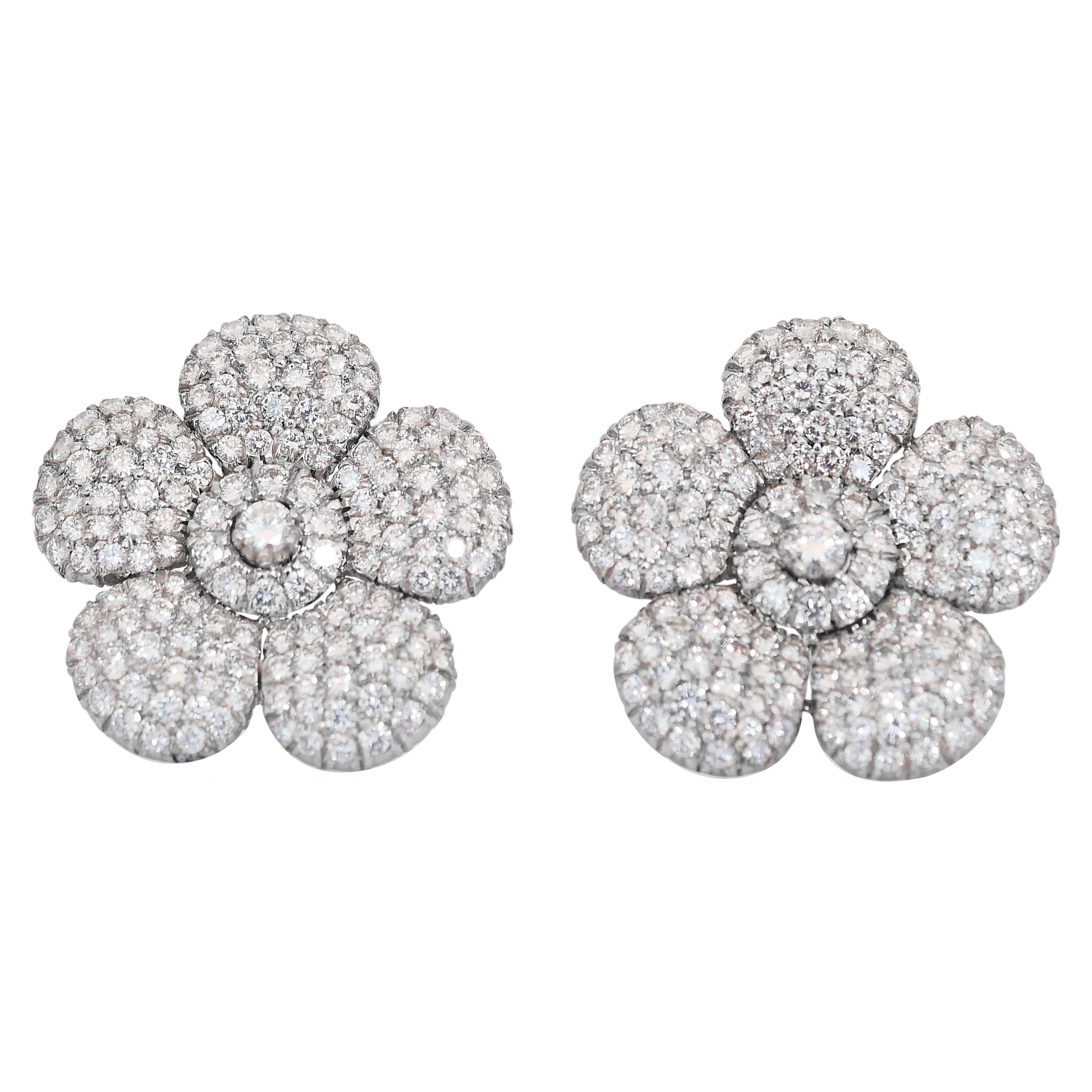 Deslumbrantes pendientes de oro blanco de 18 quilates con diamantes de 6,15 quilates con certificado IGI
