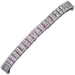 White Gold Double Layer Tennis Bracelet 7.84 Carat 10