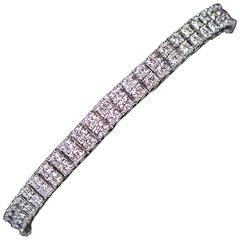 White Gold Double Layer Tennis Bracelet 7.84 Carat