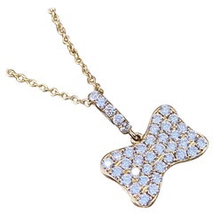 ODELIA Diamond Pave Bow Pendant Necklace in 18k Yellow Gold