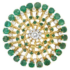 Emerald and Diamond Brooch