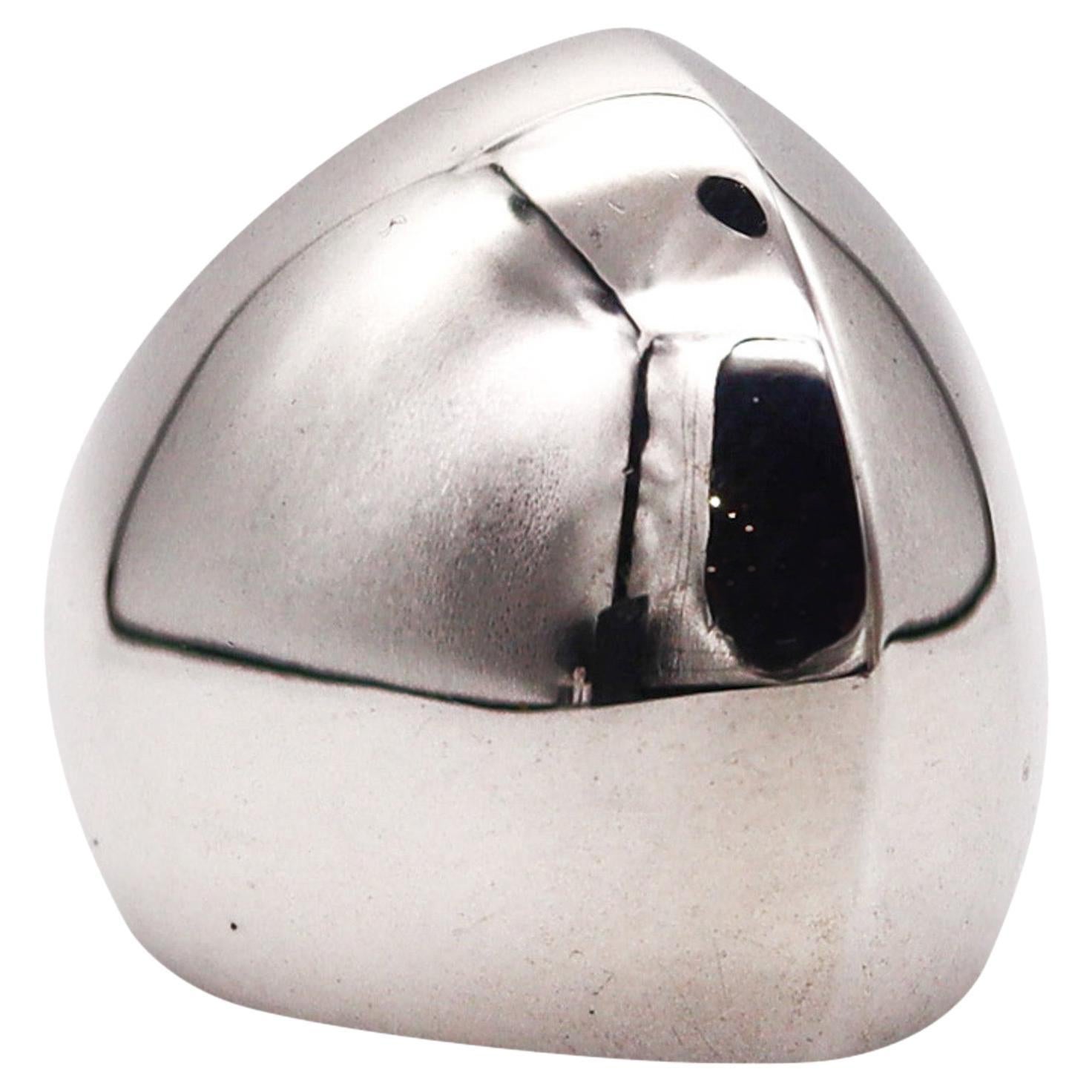 Monica Coscioni Anillo de cúpula de cóctel modernista de plata de ley .925 maciza