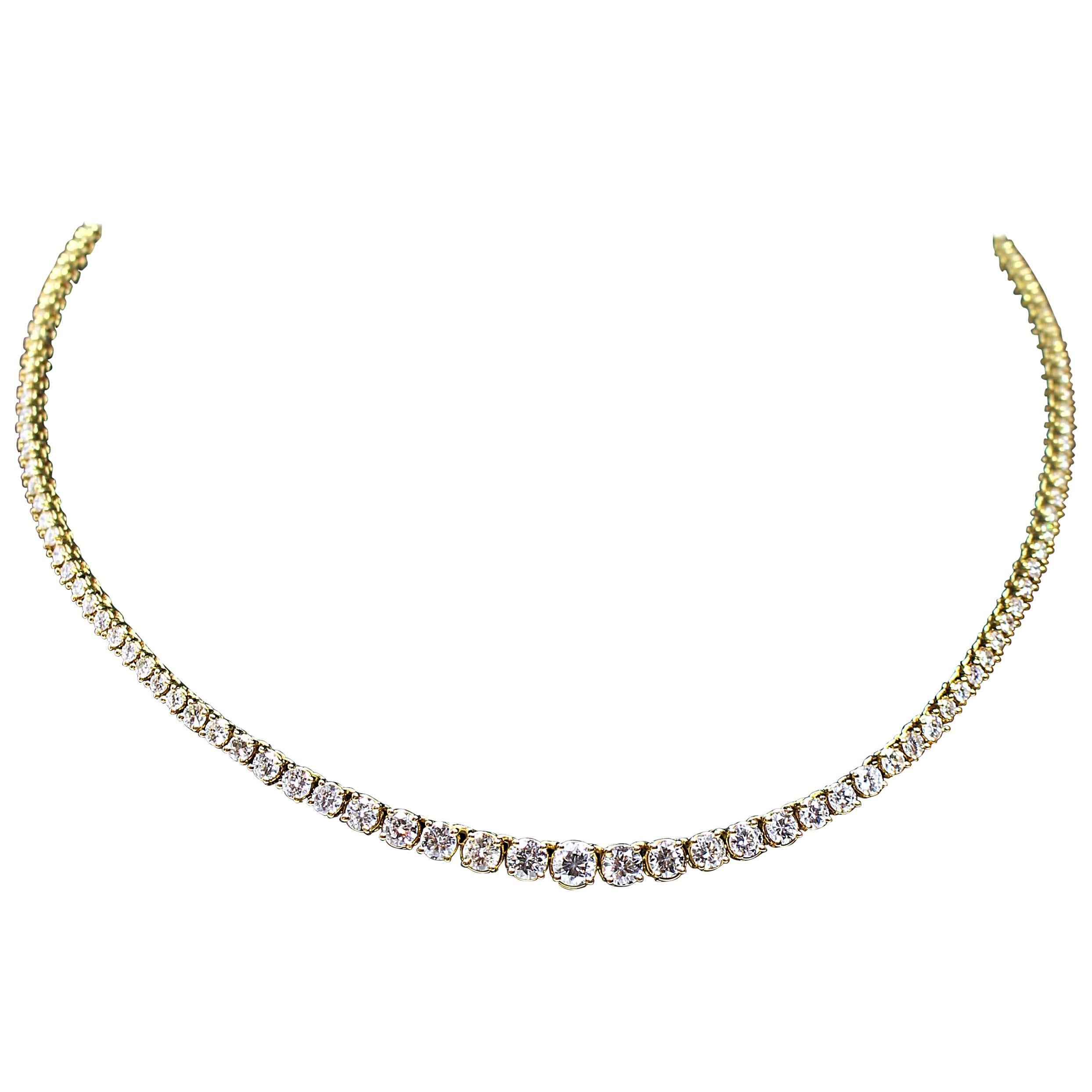 Diamond Gold Line Necklace For Sale