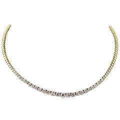 Vintage Diamond Gold Line Necklace