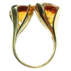 Citrine and Gold Wrap Around Ring