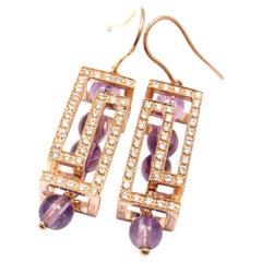 Versace Fedra Diamond Amethyst Rose Gold Earrings