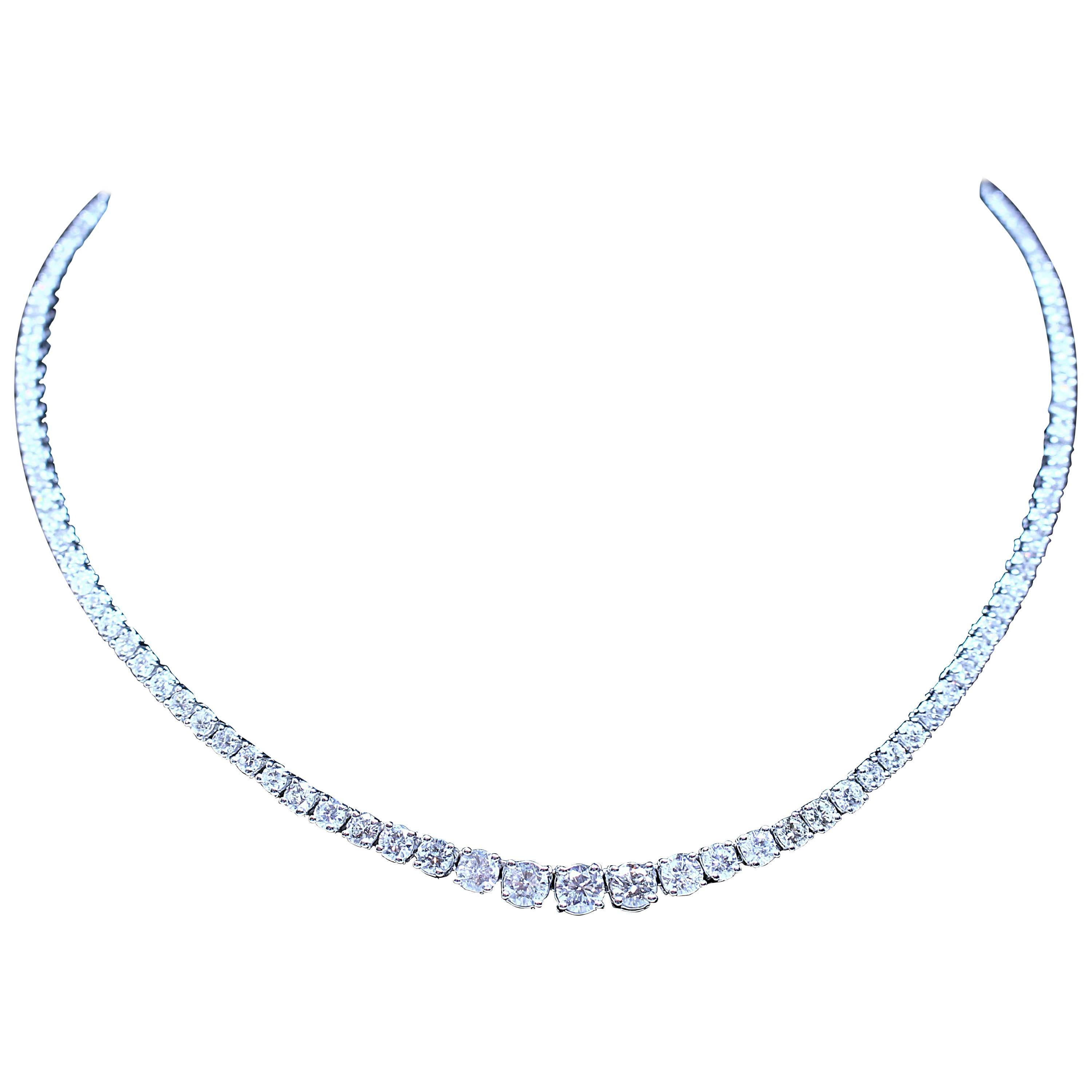 Diamond Gold Riviere Necklace