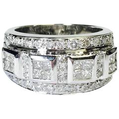 Wide Diamond Gold Band Ring 3