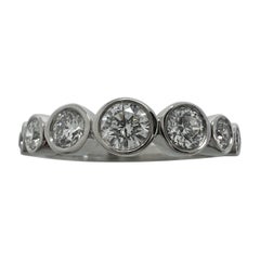 Vintage Tiffany & Co. Round 0.75ct Diamond Jazz 950 Platinum Half Eternity Ring