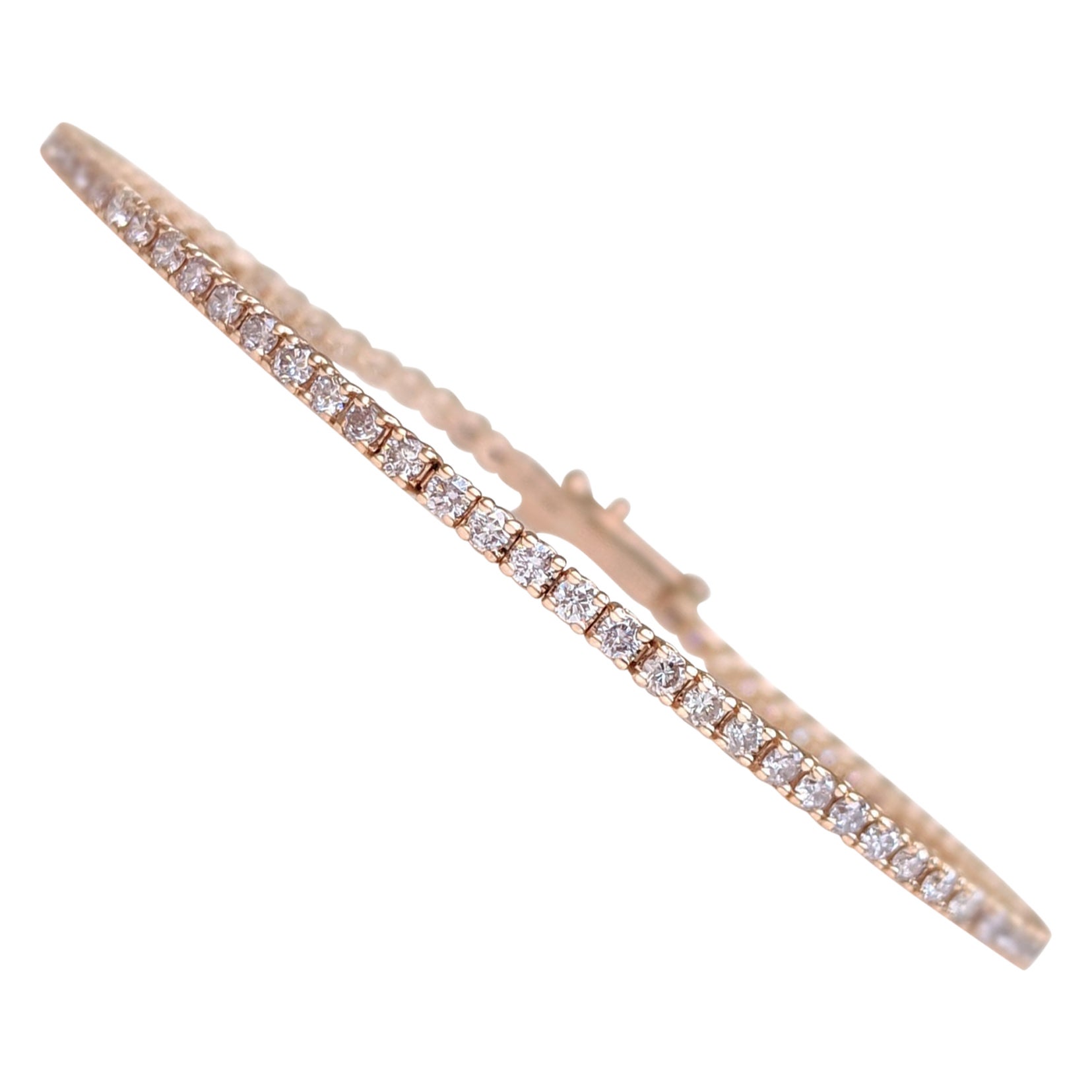 NESSUNA RISERVA!  -  Bracciale in oro rosa 14 carati con diamanti rosa chiaro da 2,05 carati