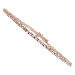 NESSUNA RISERVA!  -  Bracciale in oro rosa 14 carati con diamanti rosa chiaro da 2,05 carati