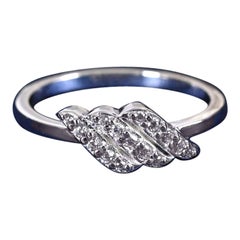 Anello a tre linee di moissanite per lei, regalo di anniversario di matrimonio in argento 925