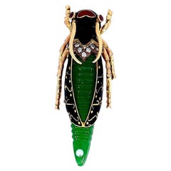 Grüner Insektenkäfer inspiriert Diamant und Smaragd Pin