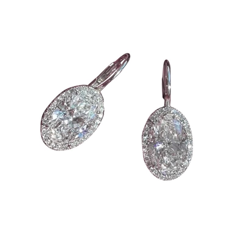 GIA Certified 10.00 Ct Natural Diamonds 18K Gold Earrings