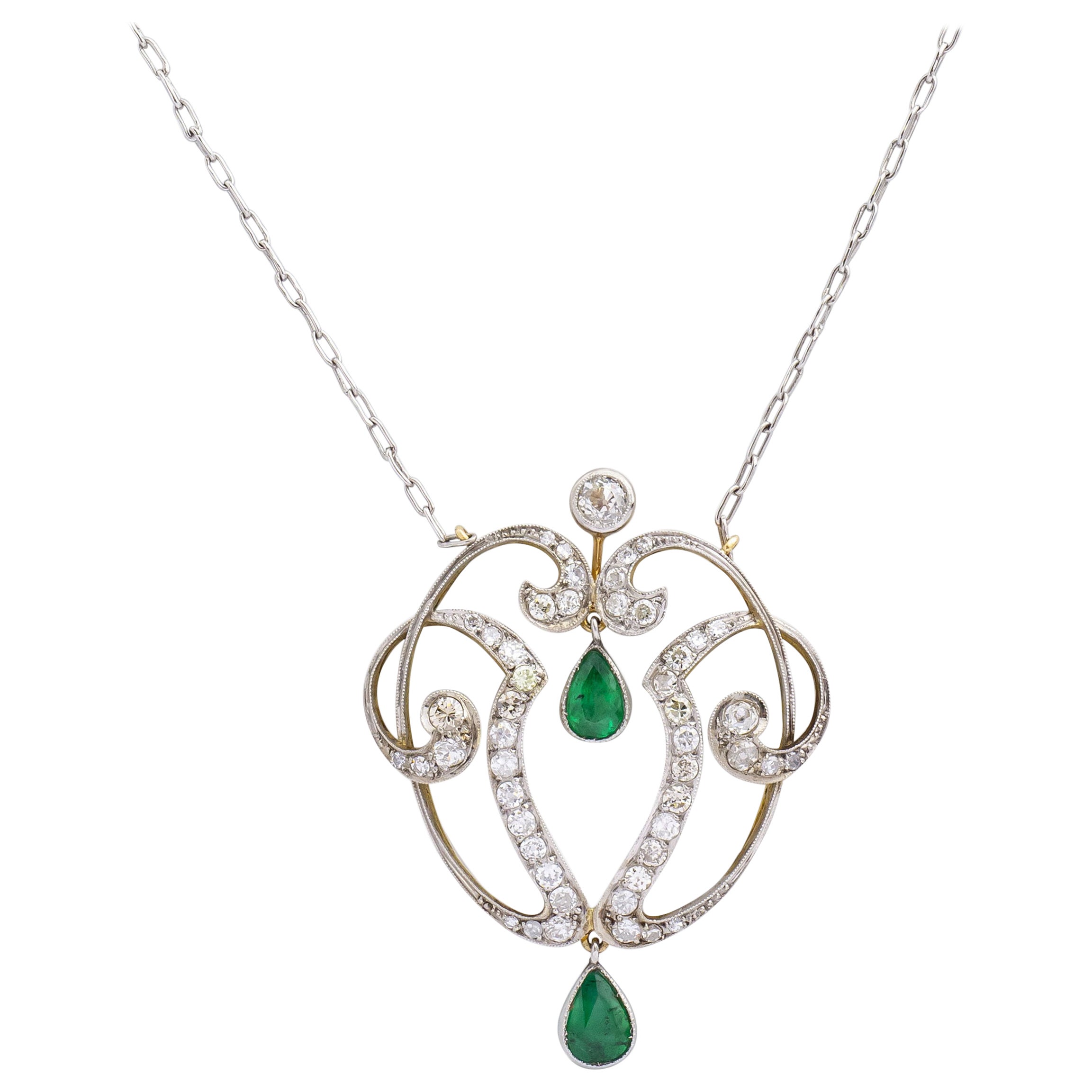 Art Nouveau Silver Pendant with Lilies at 1stDibs