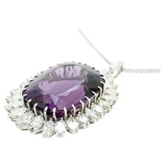 Russian Amethyst & Diamond Pendant