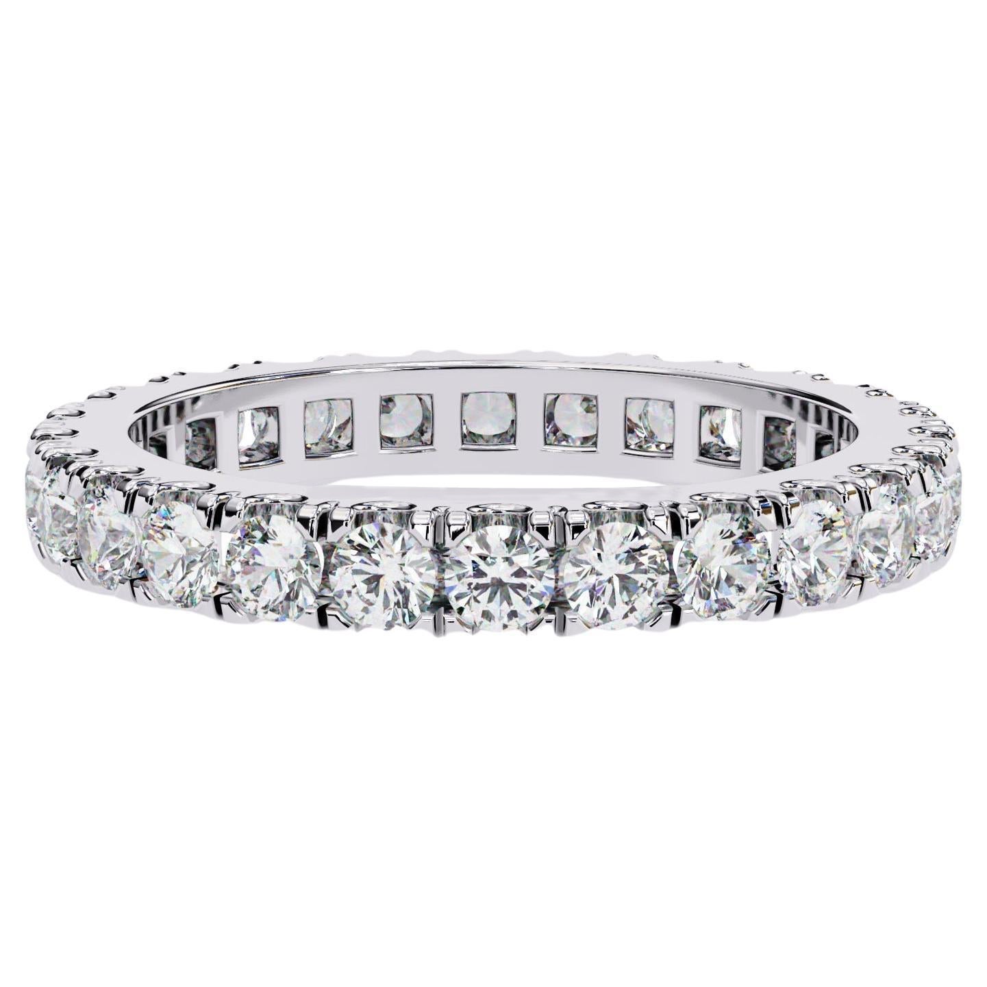1 1/3 Ctw Round Full Eternity Diamond Wedding Band Ring, 14K Solid Gold, SI GH