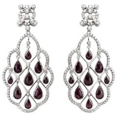 Lovely Diamond and Ruby Drop Earrings 2