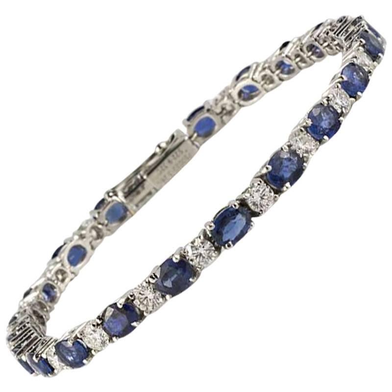 Diamond and Sapphire Line Bracelet