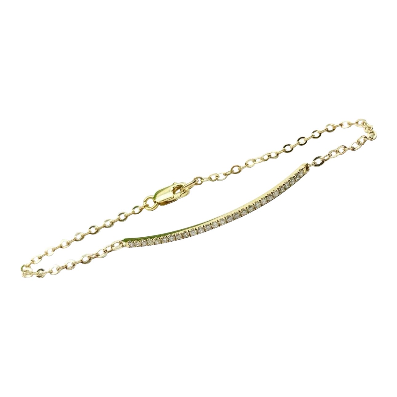 Diamond Bar Bracelet 18 Karat Yellow Gold Diamond Bracelet VS Clarity Diamonds For Sale