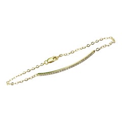 Diamond Bar Bracelet 18 Karat Yellow Gold Diamond Bracelet VS Clarity Diamonds