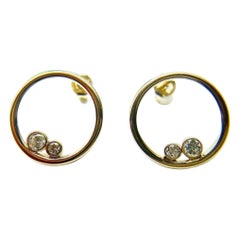 Ohrstecker mit Kreis-Diamant 18KT aus Gold mit Diamanten und Diamanten