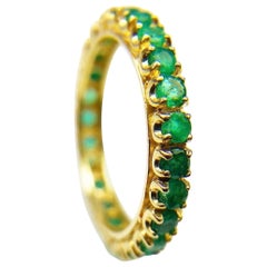 Anillo Eternidad Esmeralda Oro Amarillo 18KT Talla U