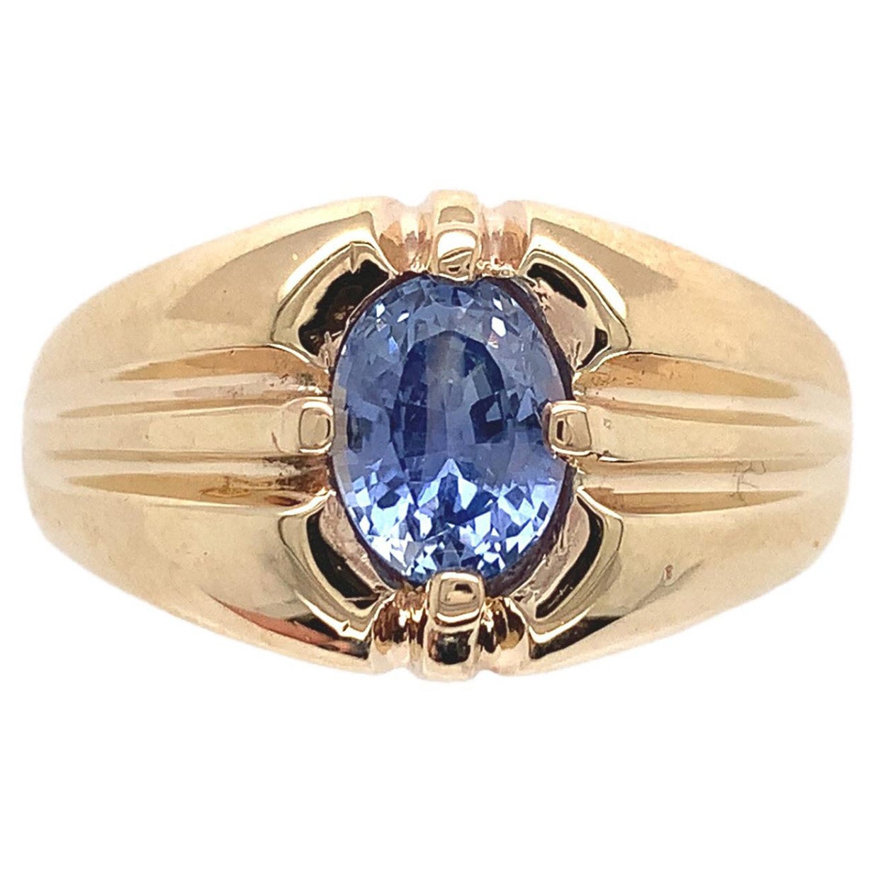 10K yellow gold 1.19ct Sapphire Men's Ring