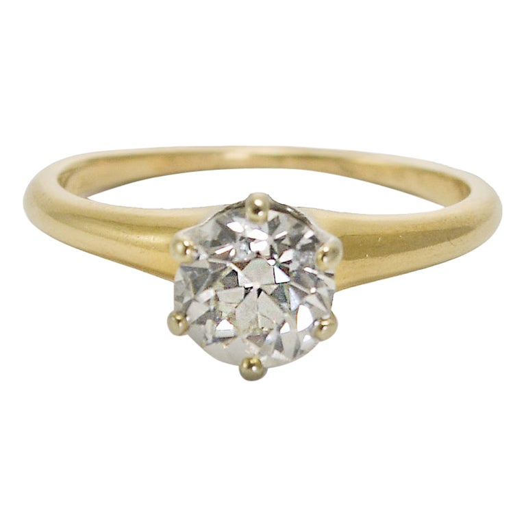 14K Yellow Gold Diamond Solitaire Engagement Ring