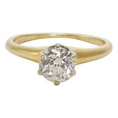 14K Yellow Gold Diamond Solitaire Engagement Ring
