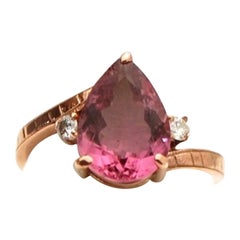 Tourmaline & Diamond engagement ring 18KT rose gold