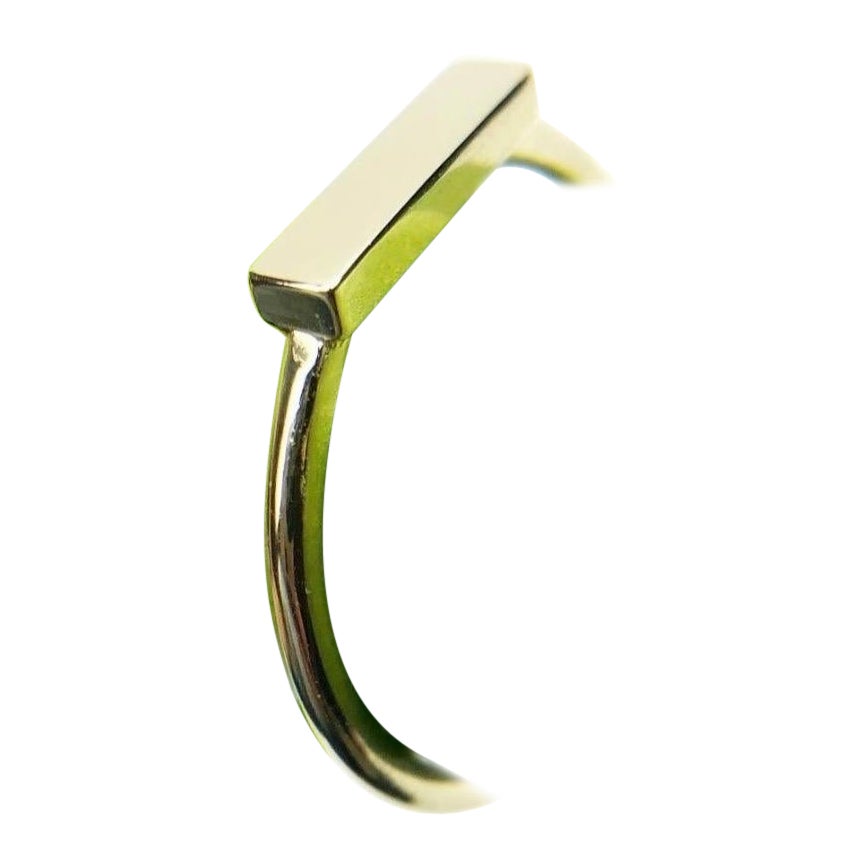 Modern bar stacking ring 18KT gold For Sale