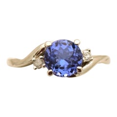 Tanzanite Bague de fiançailles en diamant Bague classique en platine