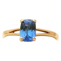 Anello solitario di tanzanite in oro rosa 14KT