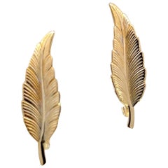 Tiffany & Co Estate Blattohrringe mit Clip-on aus 14k vergoldetem Nachlass
