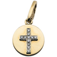 Cartier Diamond 18k Yellow Gold Cross Charm Pendant