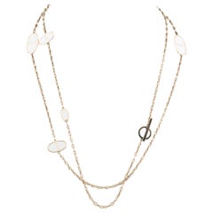 Collana Chaine D'Ancre in ceramica bianca e oro rosa 18 carati di Hermes con chiusura a gancio
